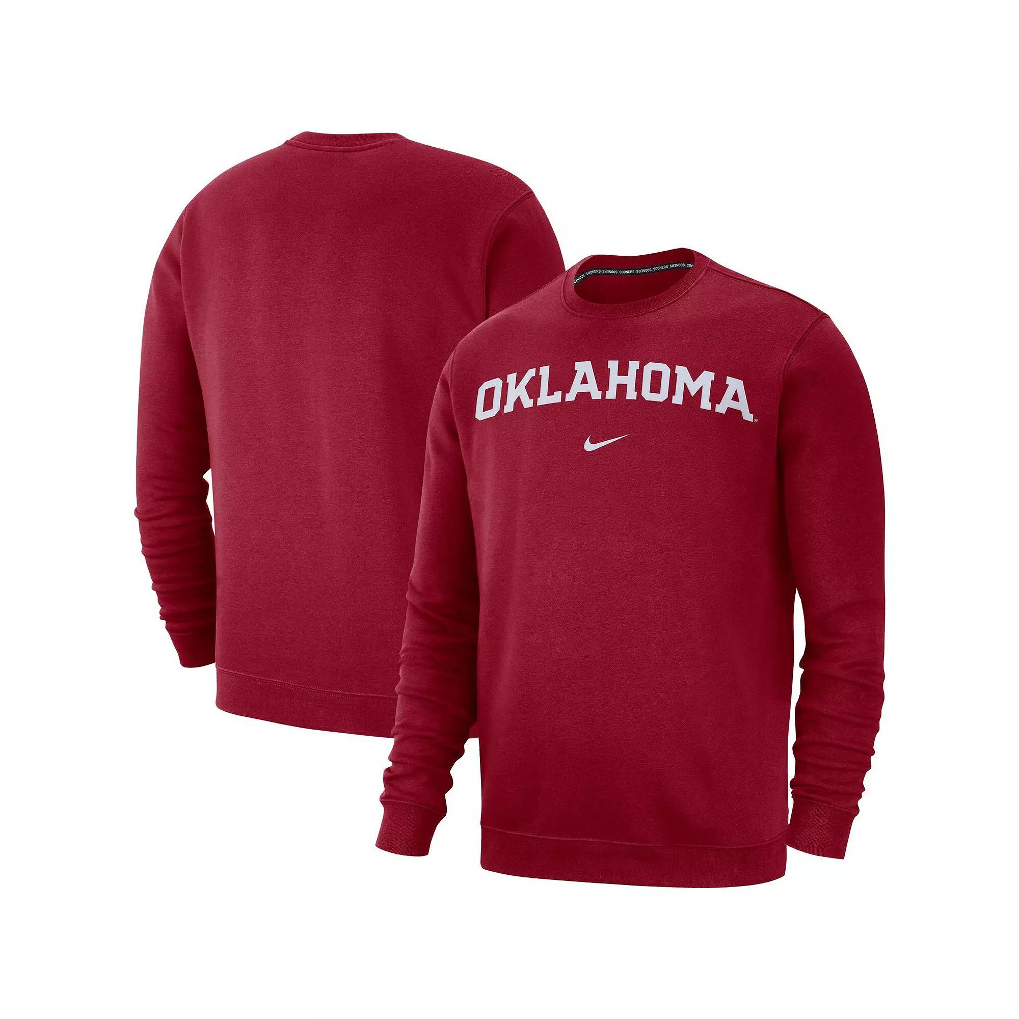 Men's Nike Crimson Oklahoma Sooners Club Fleece Sweatshirt, Size: Small, Red Product Image