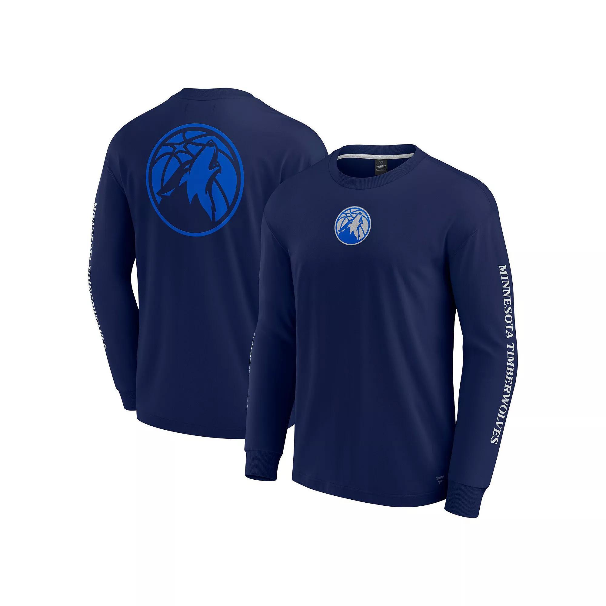 Men's Fanatics Navy Minnesota Timberwolves Elements Strive Long Sleeve T-Shirt, Size: 3XL, Blue Product Image