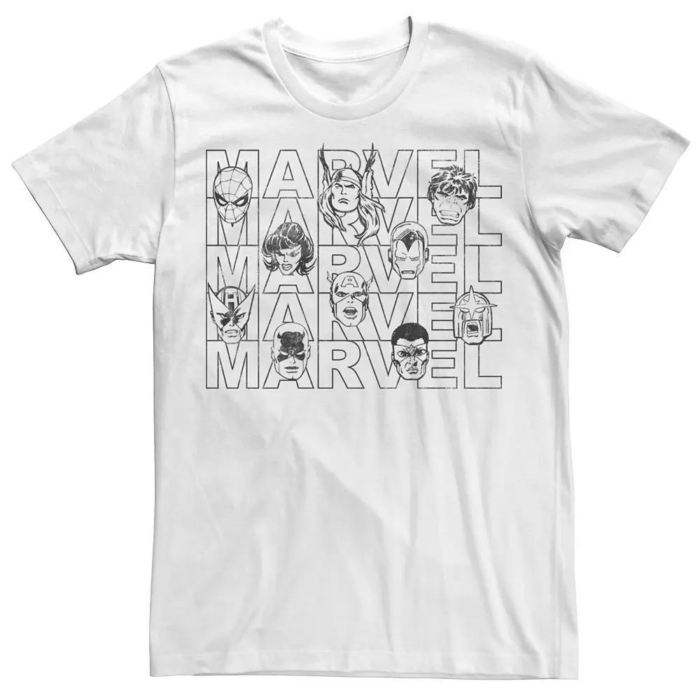 Men's Marvel Comics Heads Retro Comic Tee,  Product Image