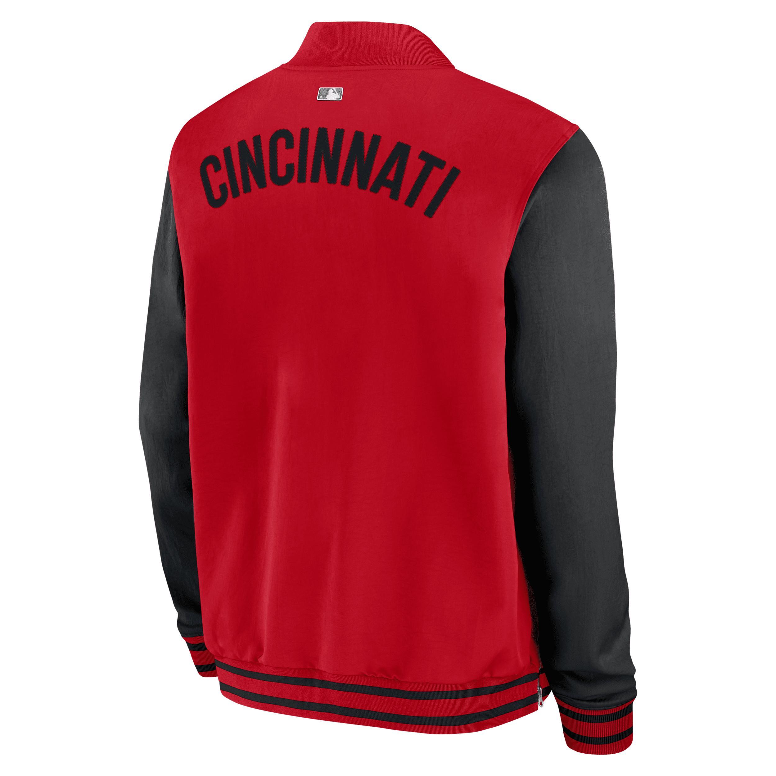 Cincinnati Reds Authentic Collection Dugout Nike Men's MLB Full-Zip Bomber Jacket Product Image
