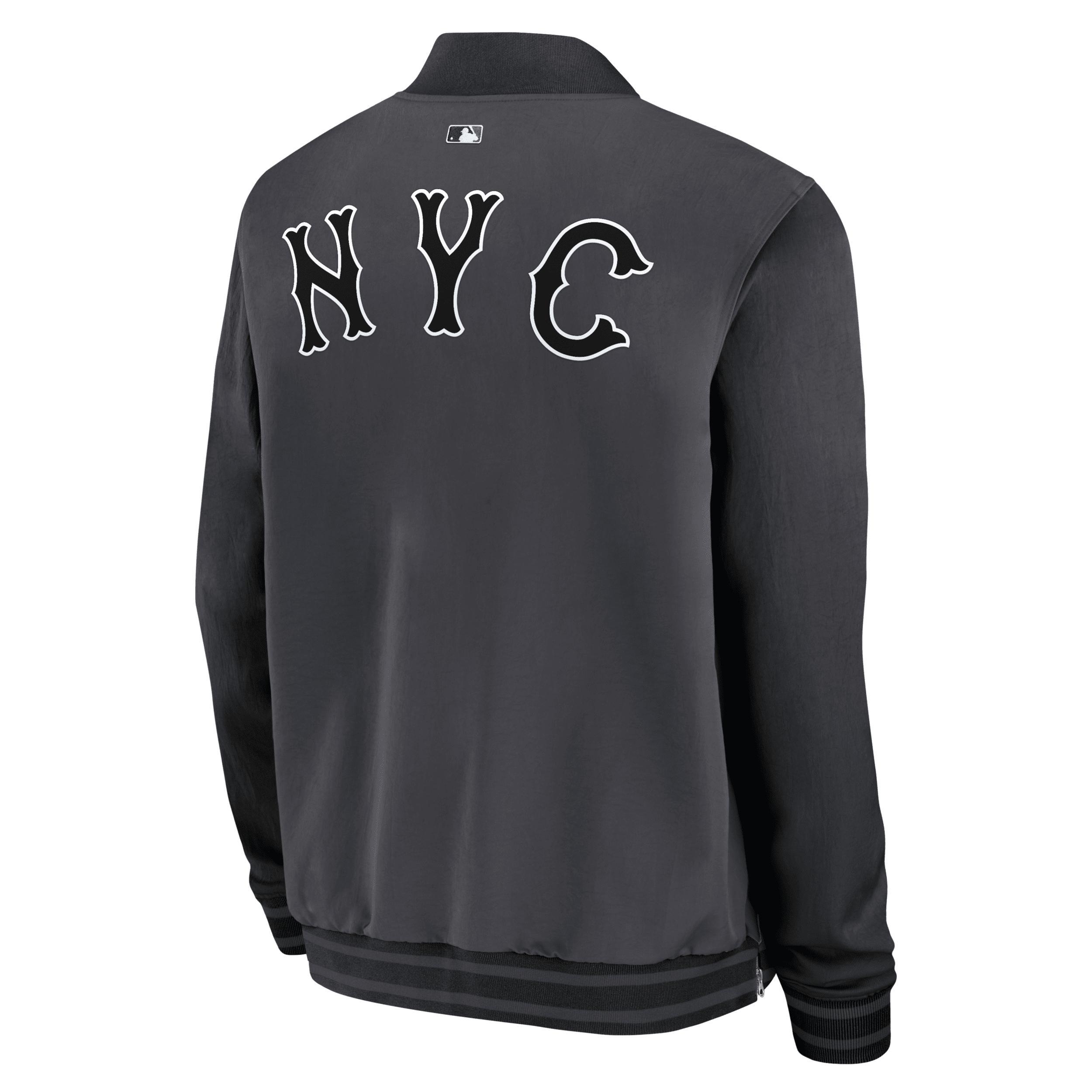 New York Mets Authentic Collection City Connect Game Time Men's Nike MLB Full-Zip Bomber Jacket Product Image