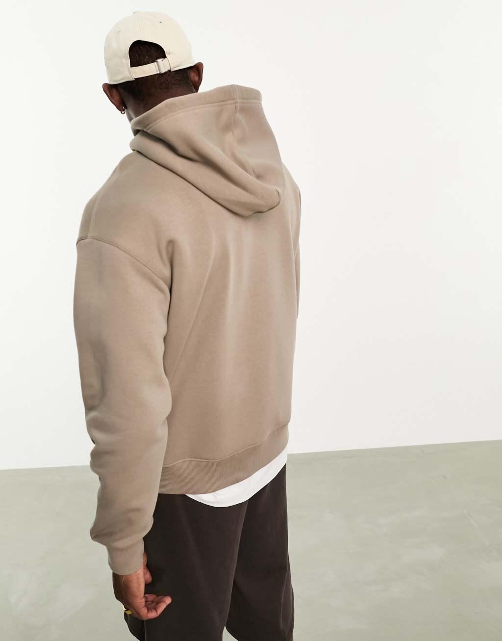 Bershka hoodie in beige Product Image