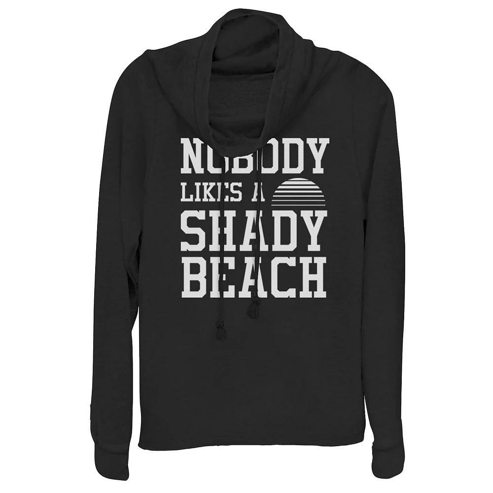 Juniors' Nobody Likes A Shady Beach Cowlneck Graphic Lightweight Long Sleeve, Girl's,  Product Image