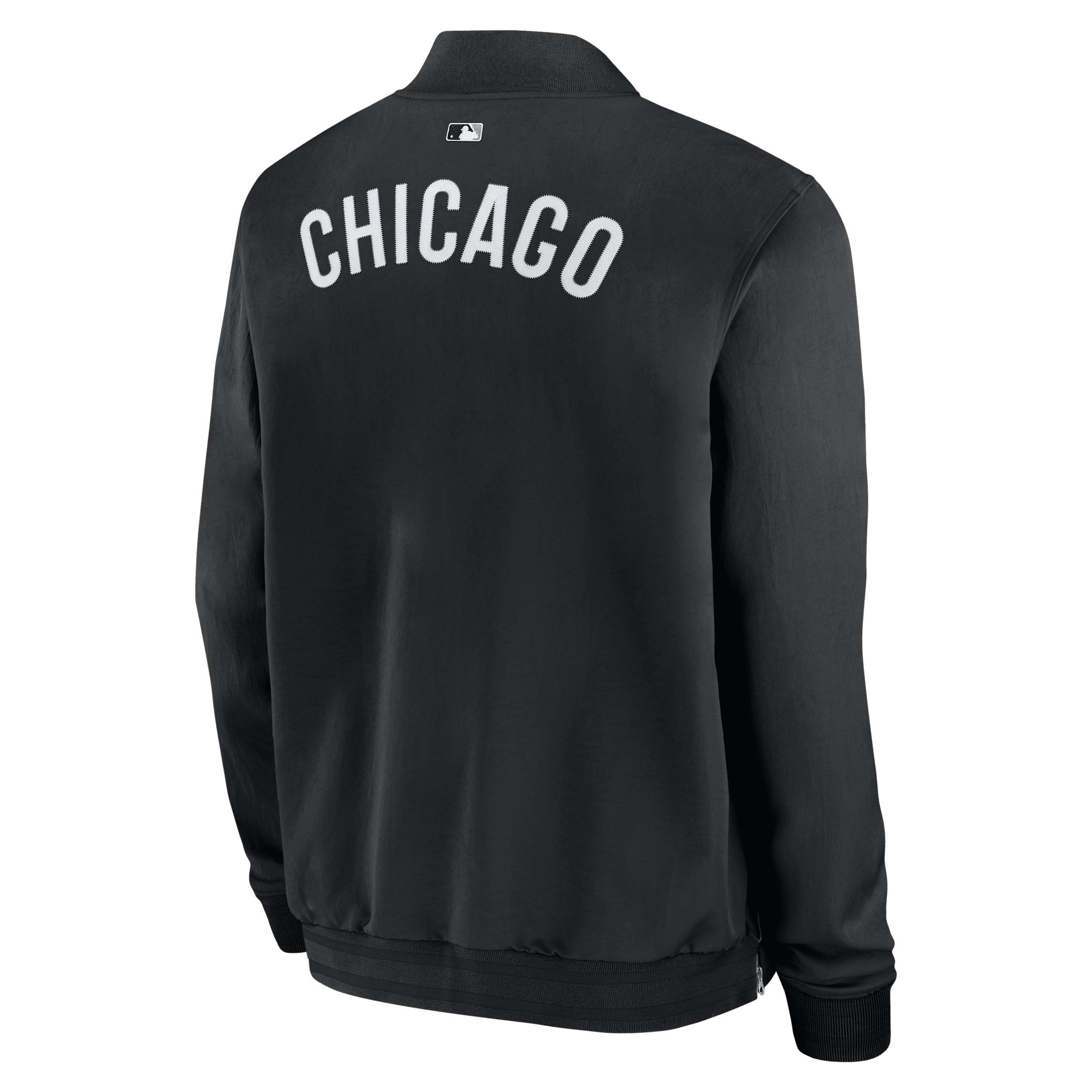 Chicago White Sox Authentic Collection Dugout Nike Men's MLB Full-Zip Bomber Jacket Product Image