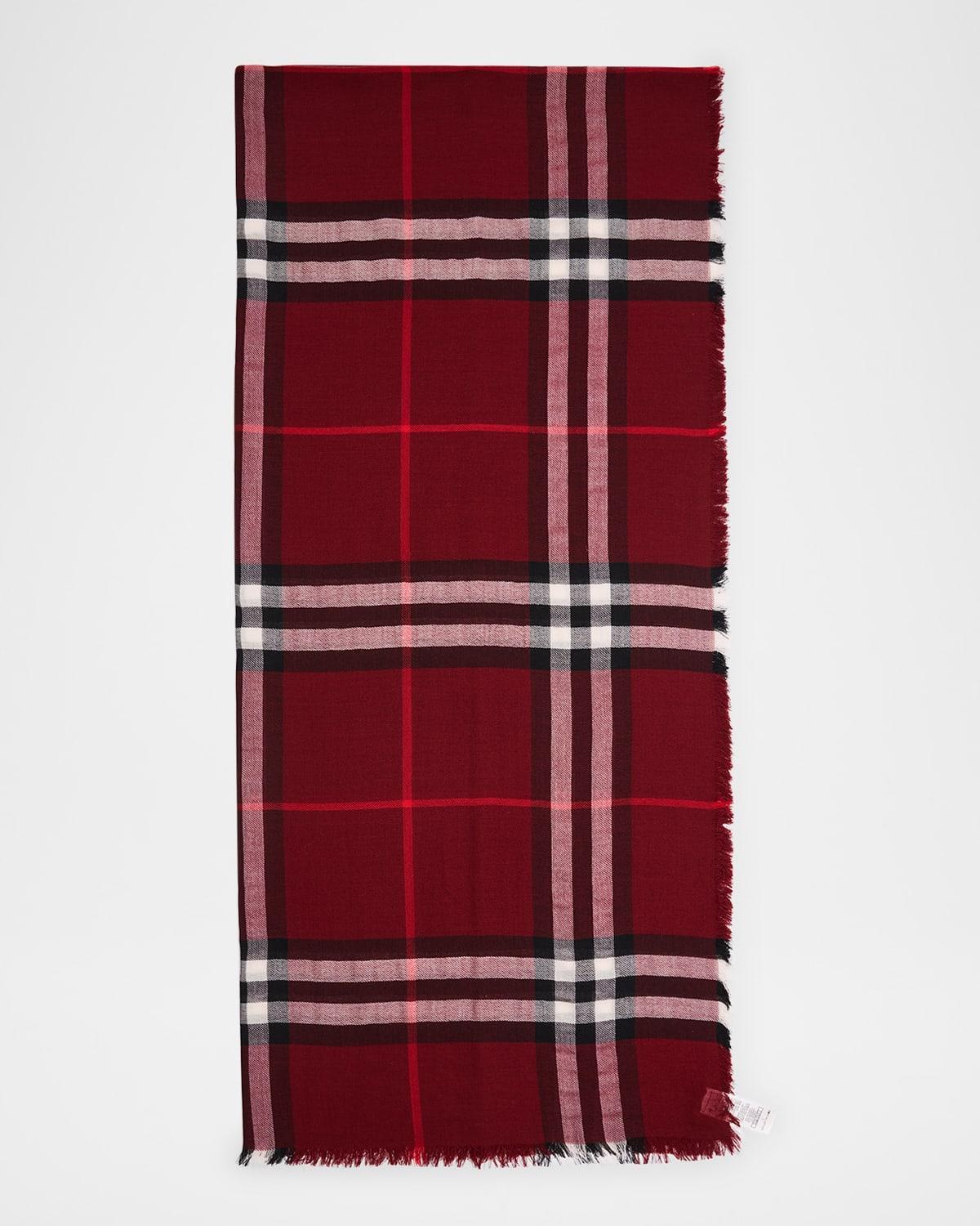 Womens Check Wool Scarf Product Image