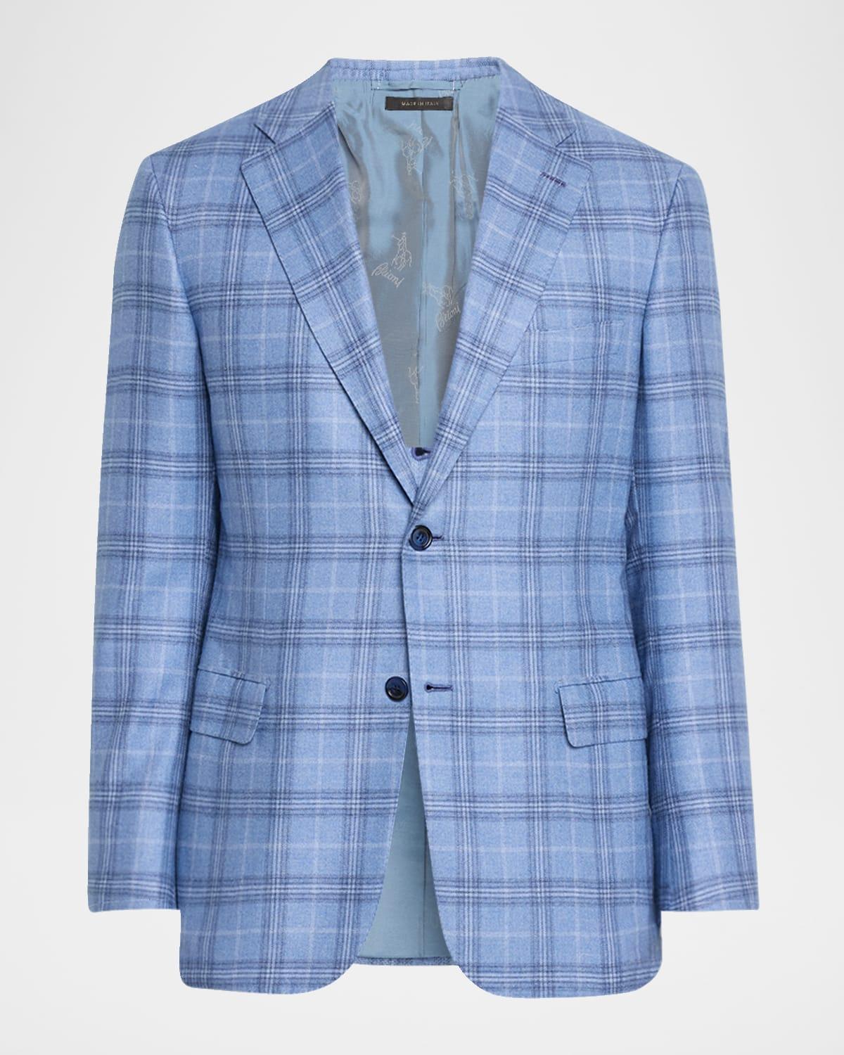 Mens Silk-Cashmere Plaid Sport Coat Product Image