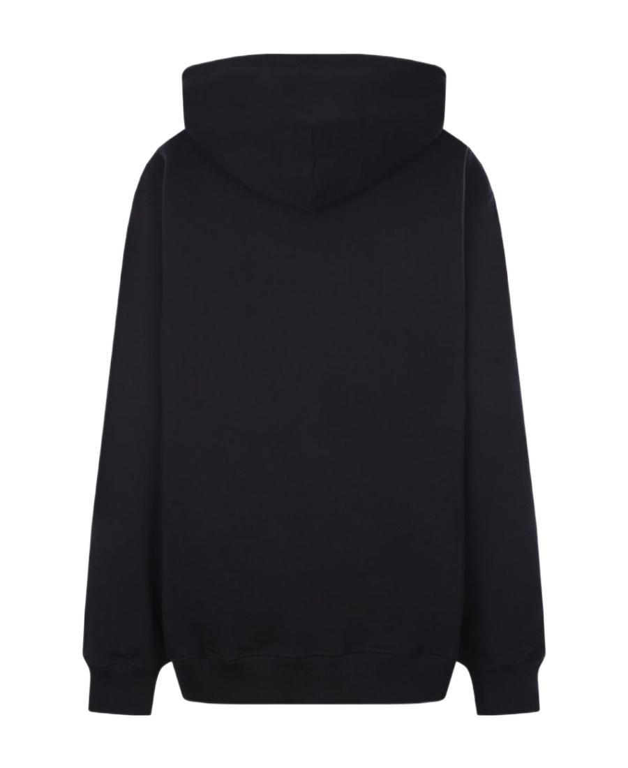 MSGM Graphic-print Cotton Hoodie In Black Product Image