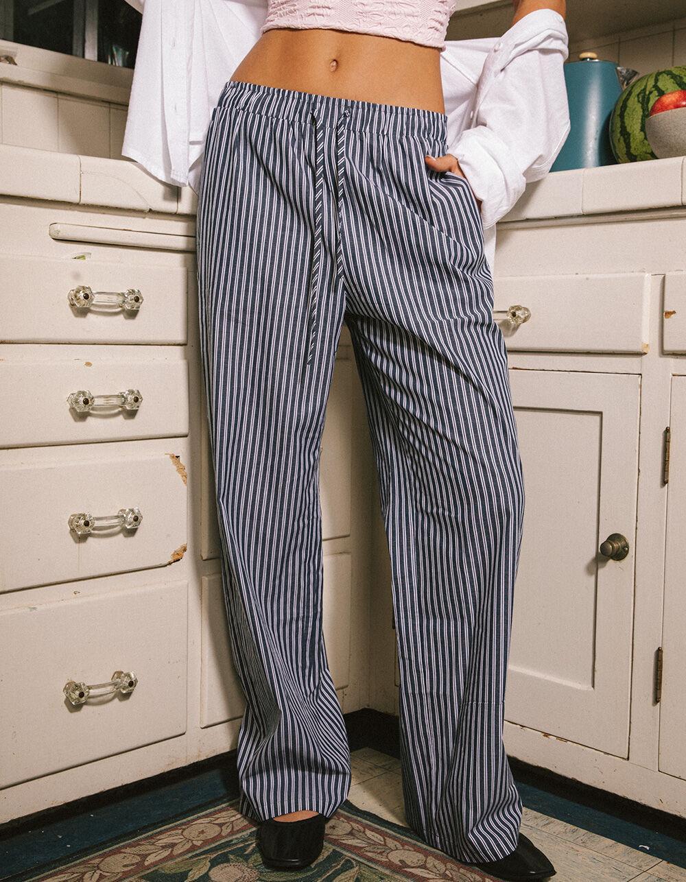 FULL TILT Womens Poplin Boxer Pants - NAVY COMBO Product Image