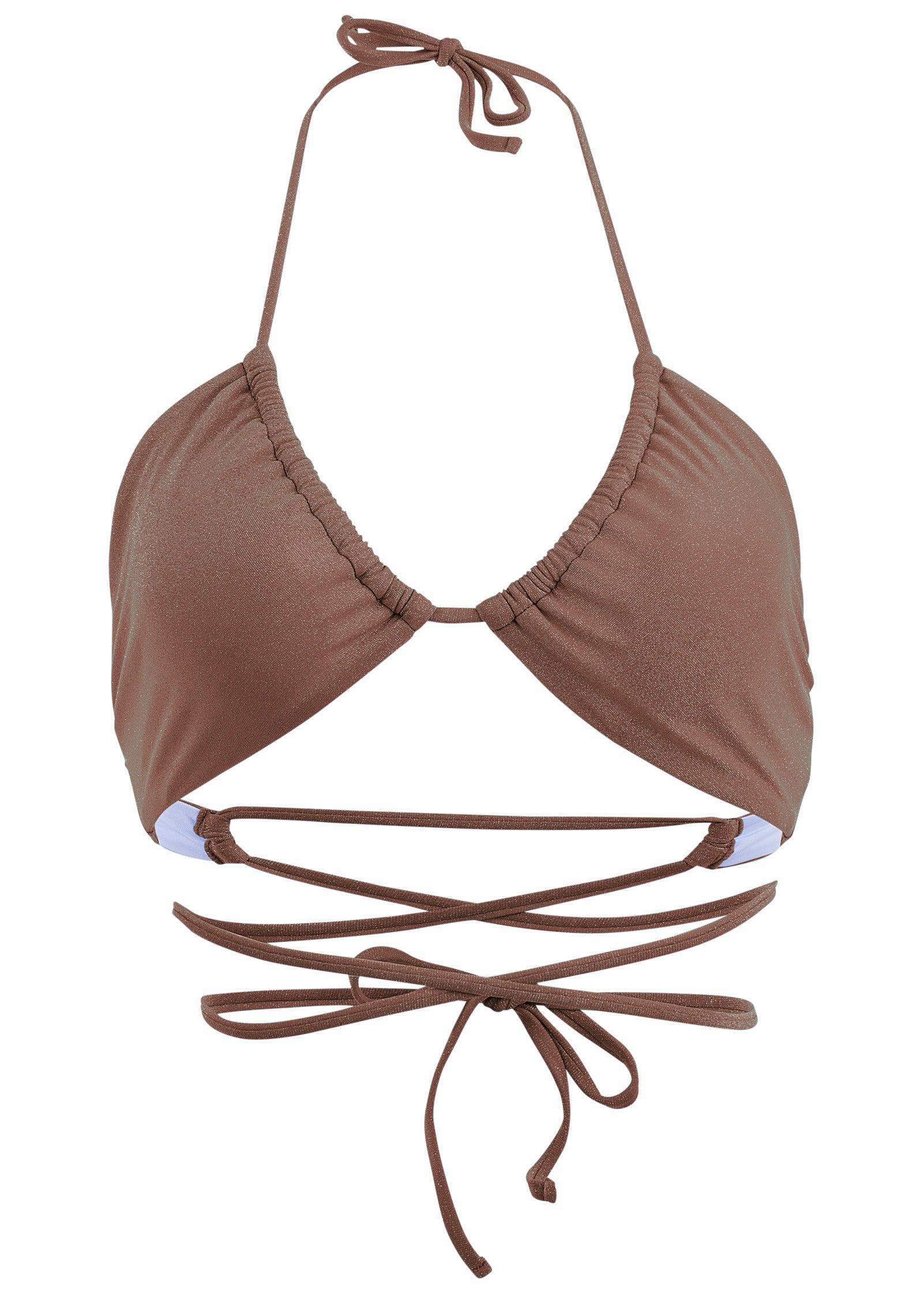 Ibiza Triangle Bikini Top - Mahogany Shine Product Image