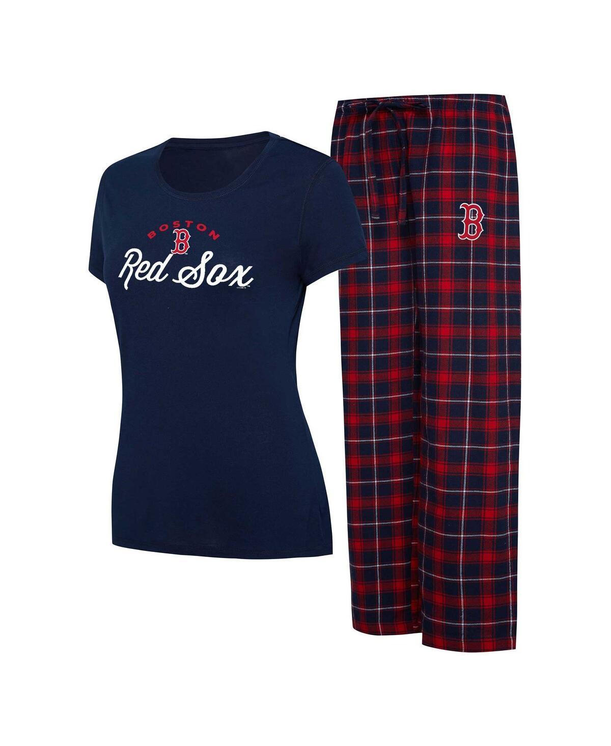 Womens Concepts Sport /Red Atlanta Braves Arctic T-Shirt & Flannel Pants Sleep Set Blue Product Image