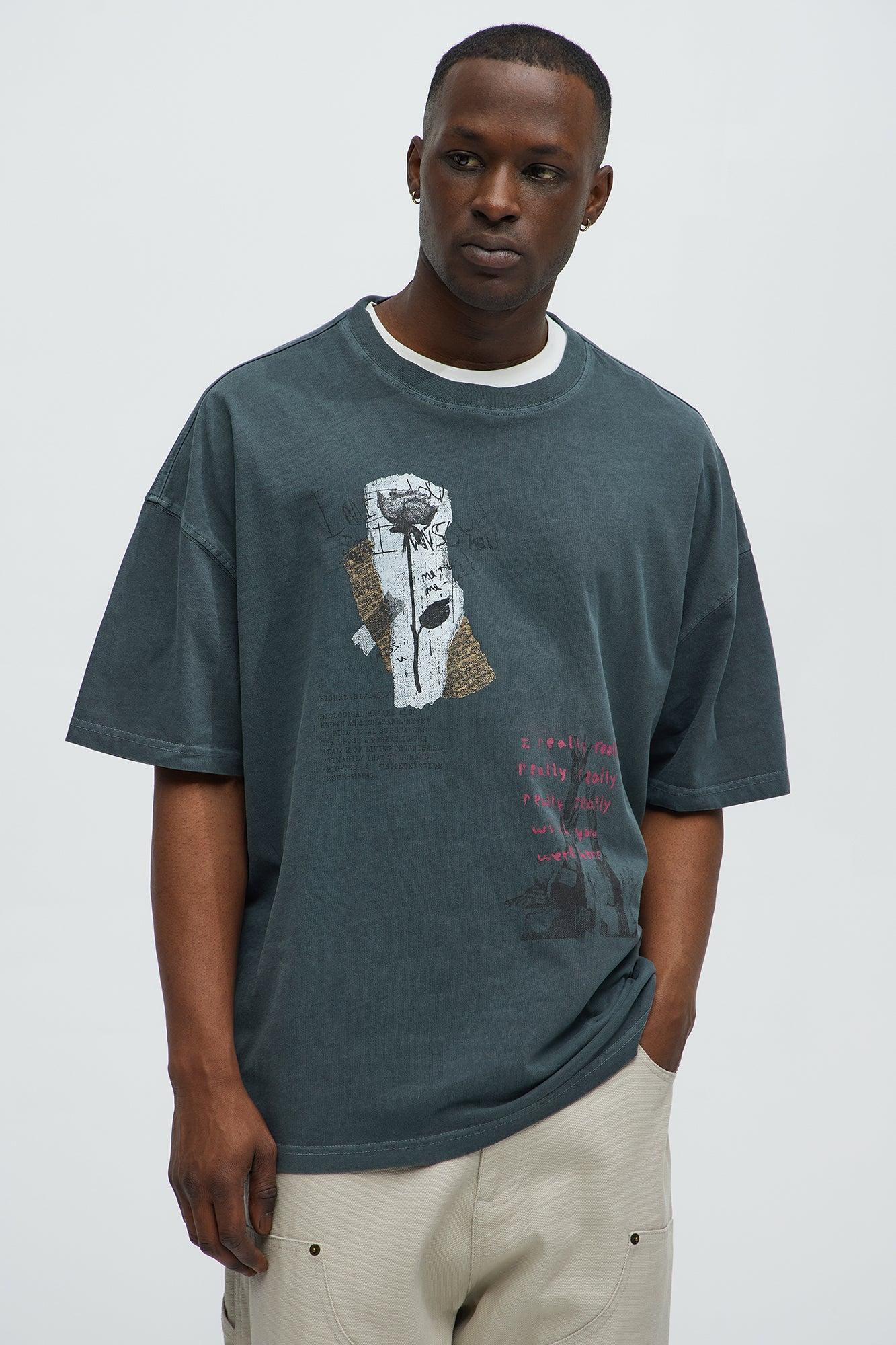 Wishful Thinking Oversized Short Sleeve Tee - Grey Product Image