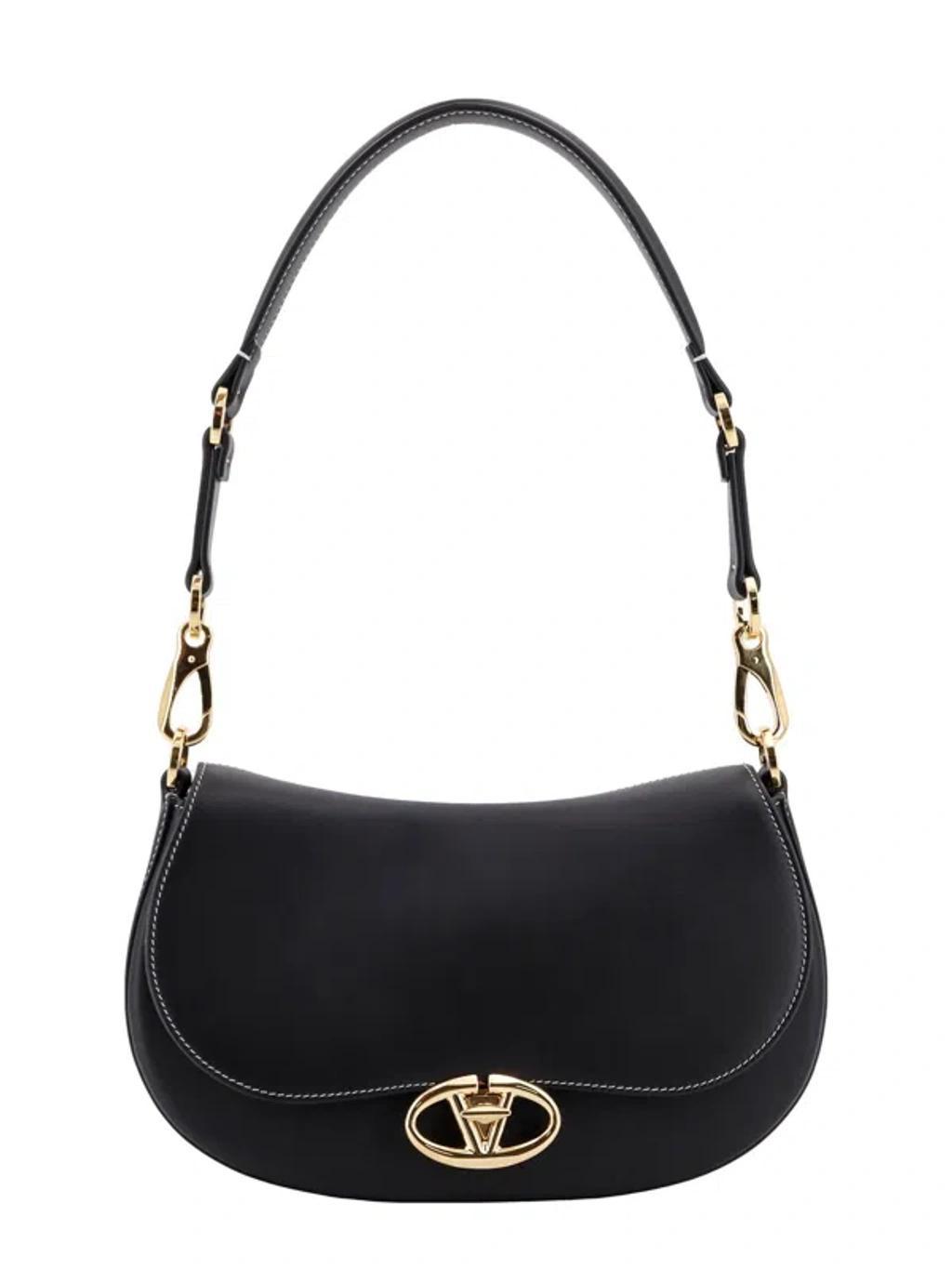 VALENTINO GARAVANI Vlogo Saddle Shoulder Bag In Black Product Image