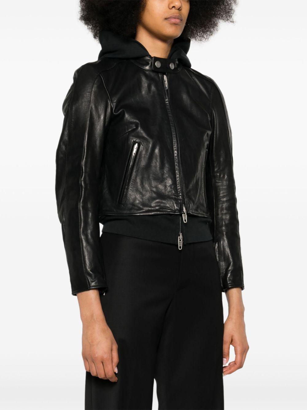 BALENCIAGA Lederjacke Im Lagen-look In Black Product Image