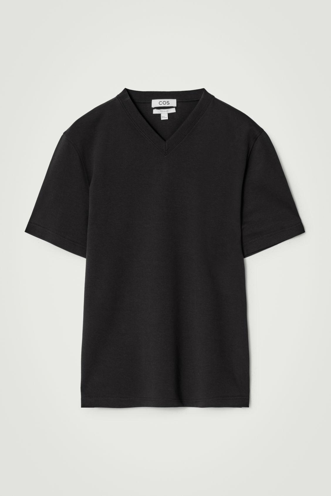 INTERLOCK COTTON V-NECK T-SHIRT Product Image