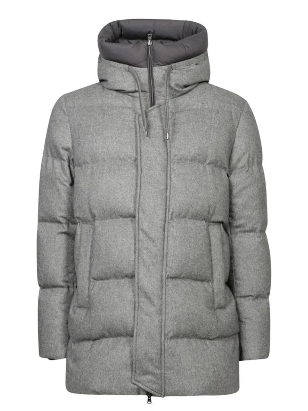 HERNO Padded Bomber Jacket In Grey Product Image