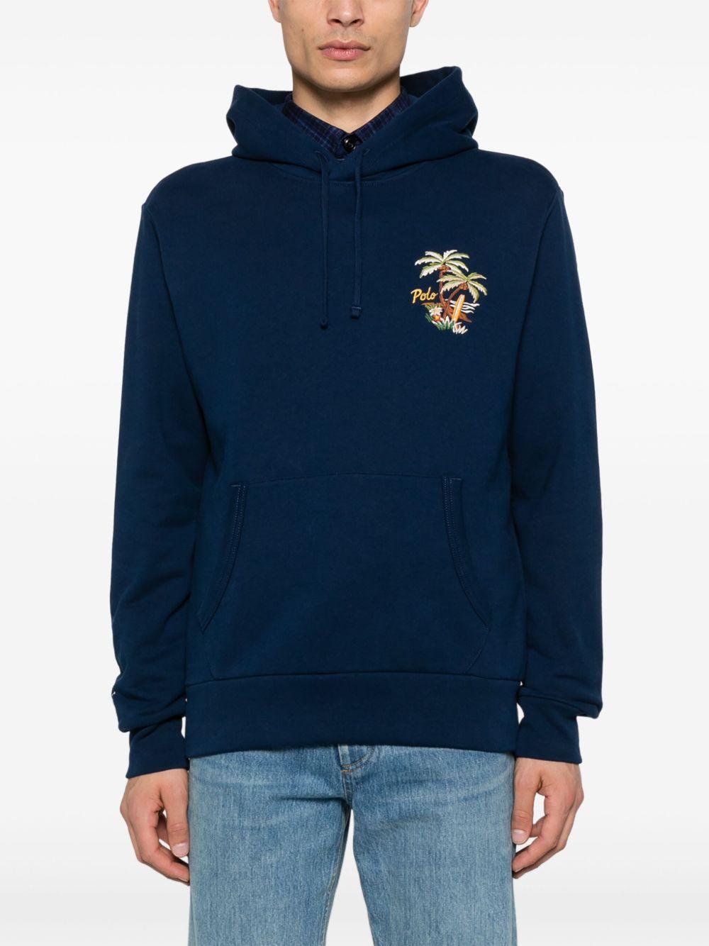 logo-embroidered hoodie Product Image