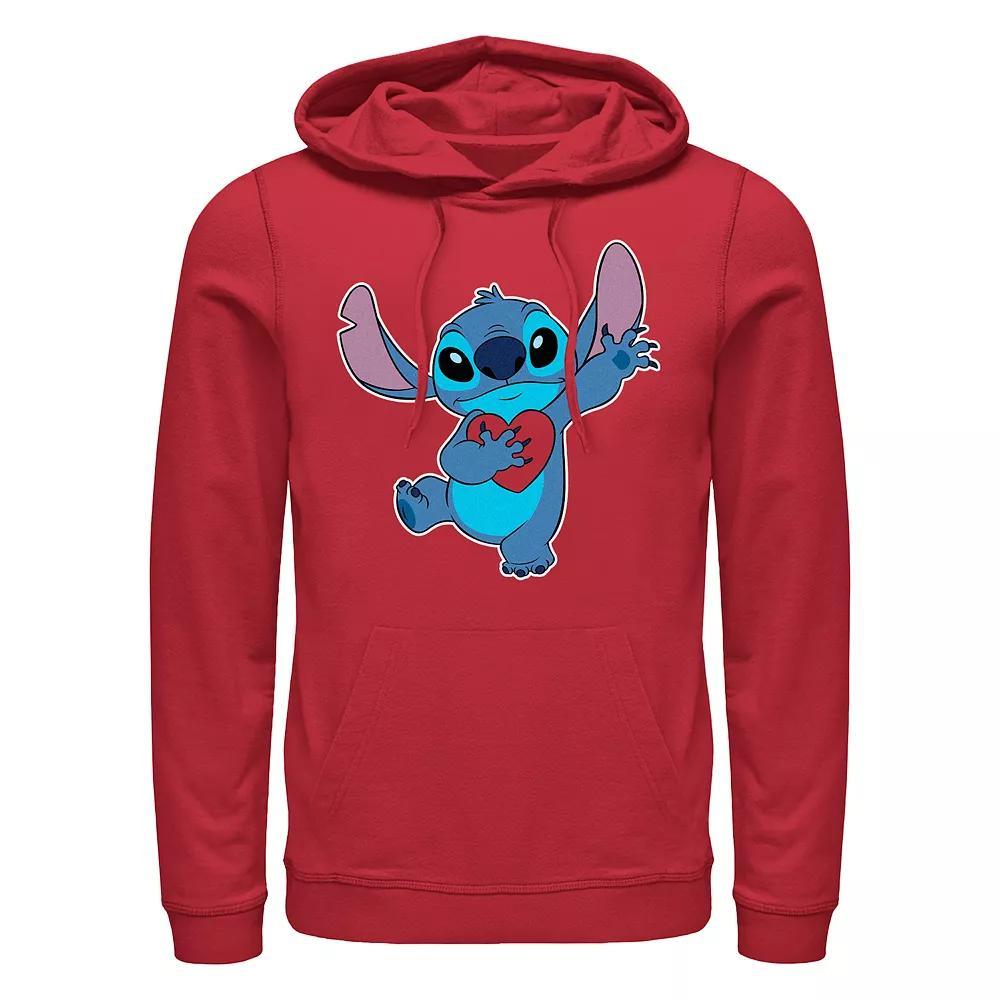 Disney's Lilo & Stitch Ohana Heart Men's Graphic Hoodie, Size: XXL, Red Product Image