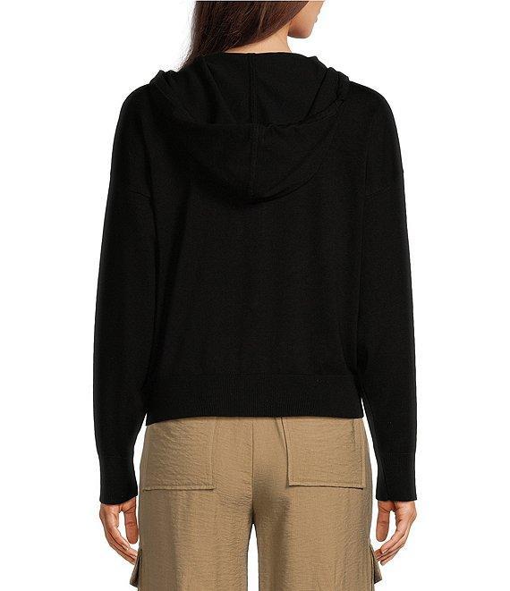 DKNY By Donna Karan Satin Pocket Full-Zip Hooded Jacket Product Image