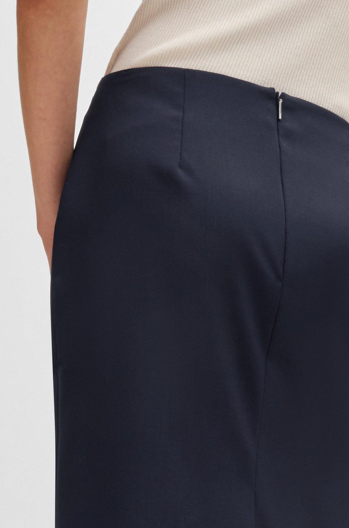 BOSS - Slim-fit pencil skirt in virgin wool - Dark Blue Product Image