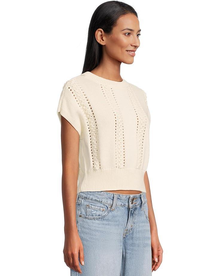 Shirred Sleeve Crew Neck Sweater Product Image