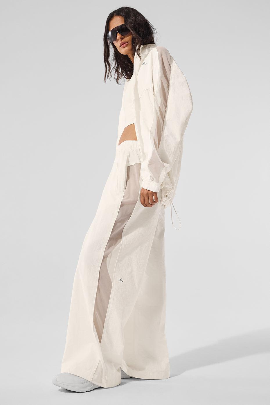 High-Waist Origin Wide Leg Track Pant - Ivory Female Product Image