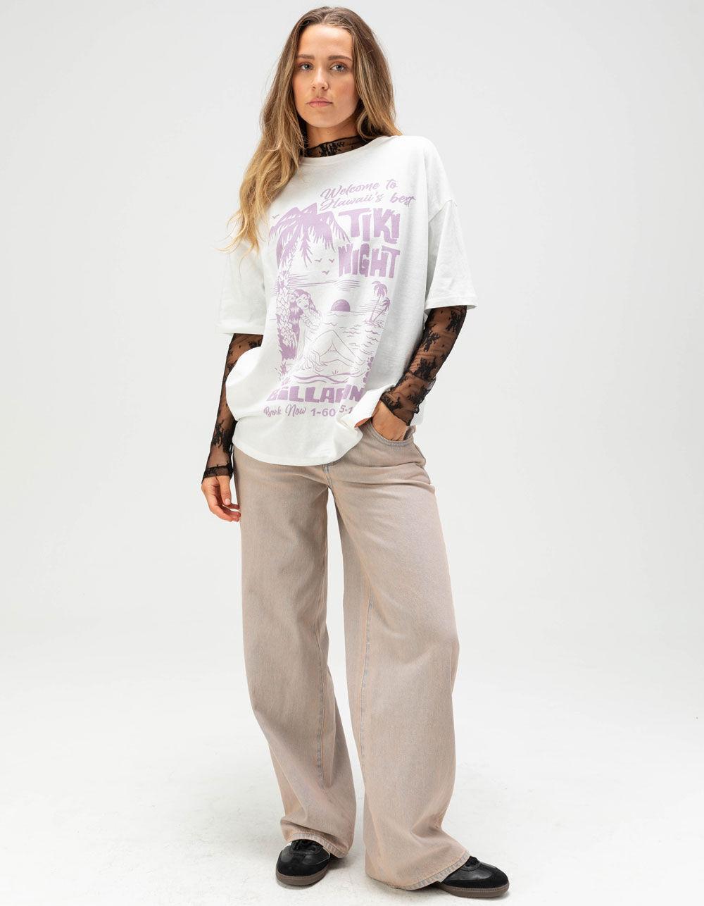 FULL TILT Womens Lace Long Sleeve Tee - BLACK Product Image