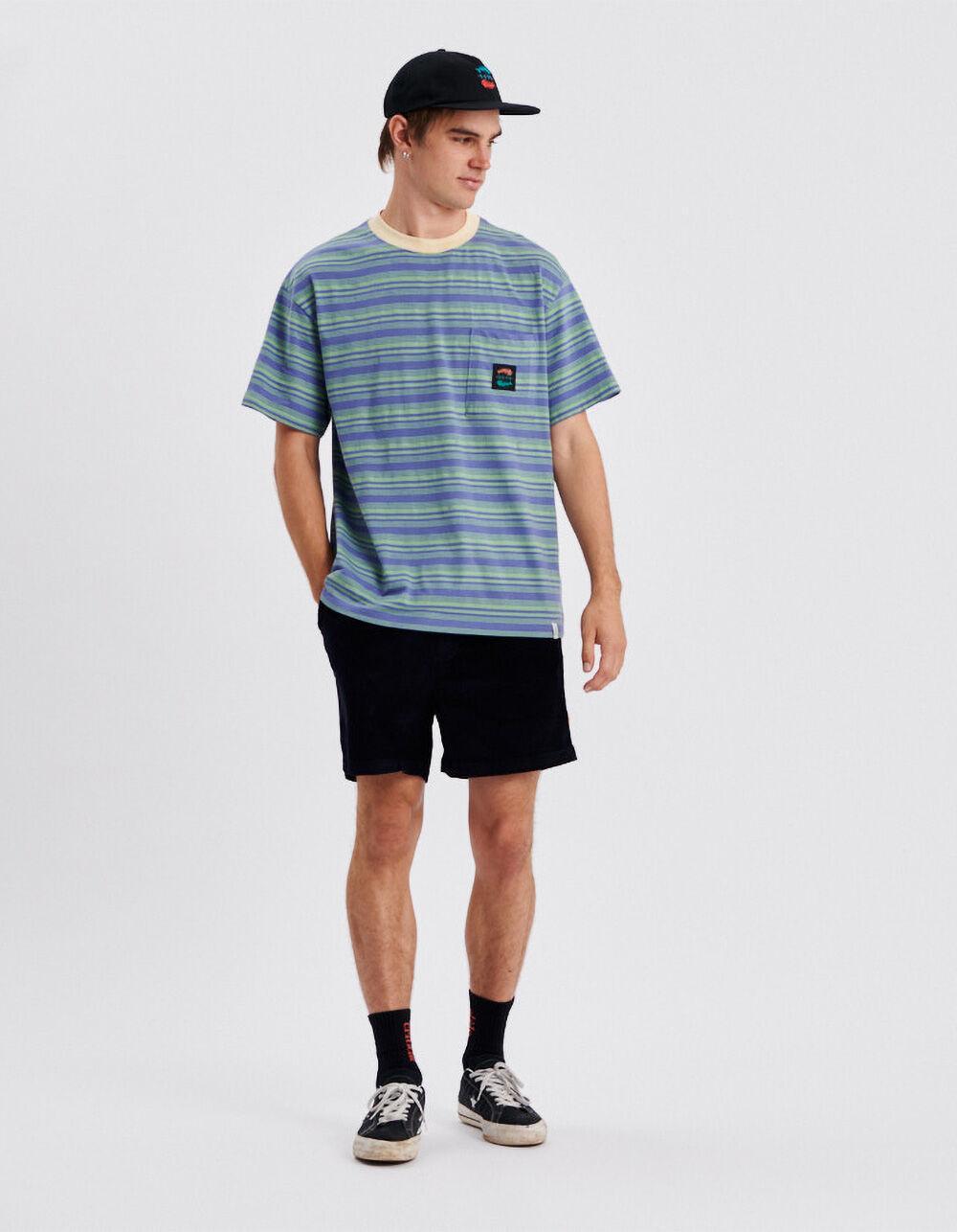 THE CRITICAL SLIDE SOCIETY Bone Yard Mens Stripe Pocket Tee - BLUE Product Image