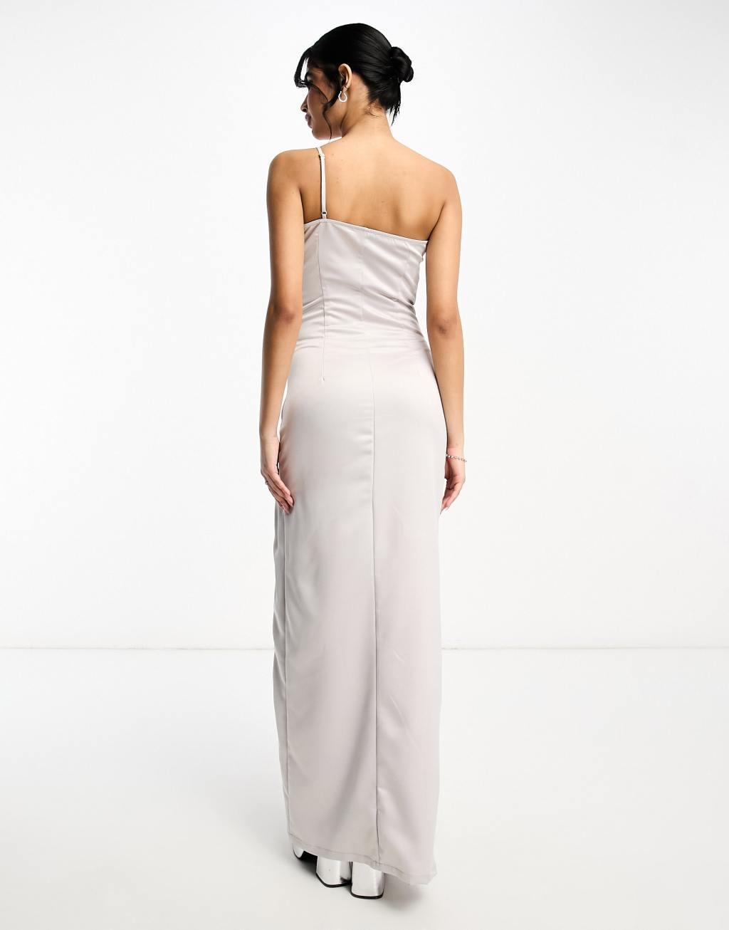 Extro & Vert Tall one shoulder maxi dress with split Product Image