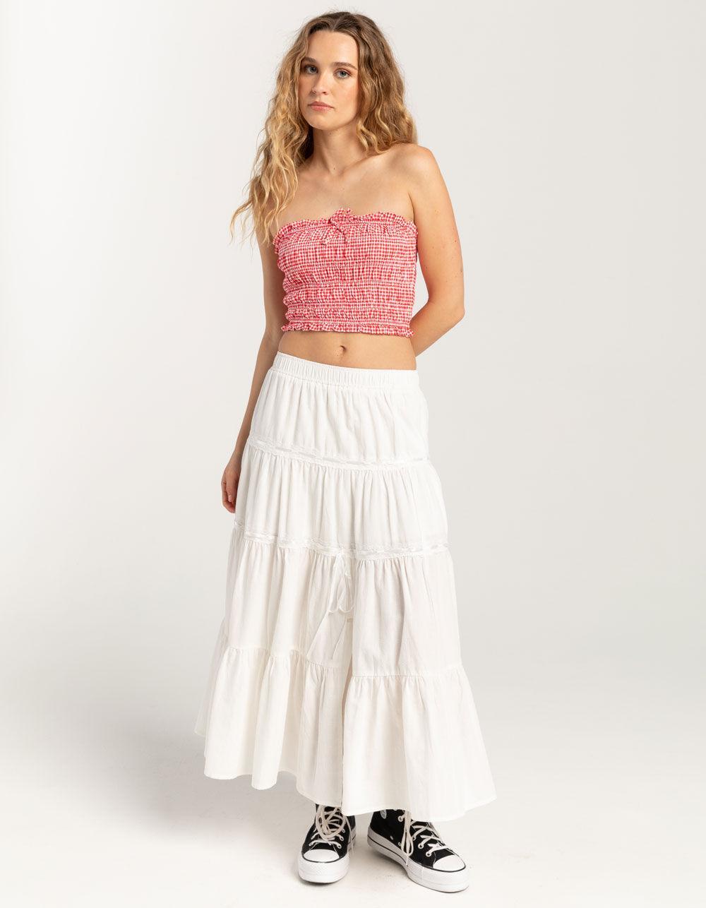 FULL TILT Gingham Smocked Womens Tube Top Product Image