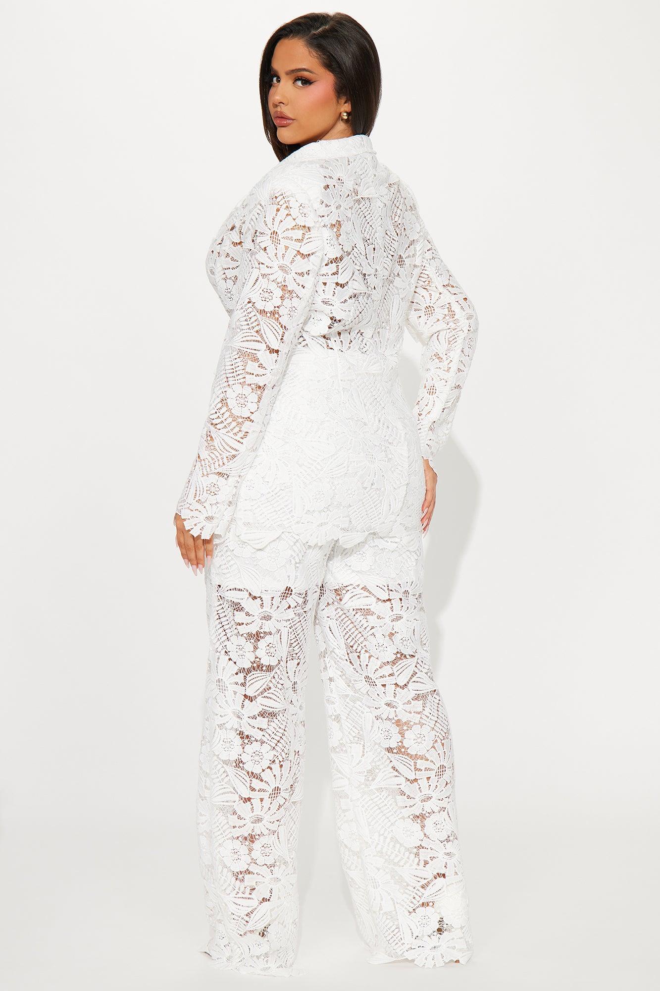 High Class Pant Set - White Product Image