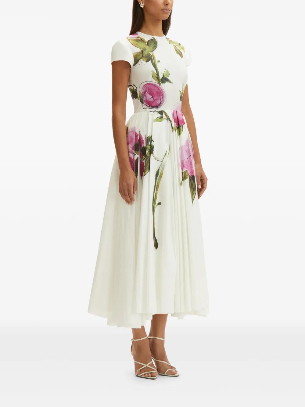 rose-print poplin maxi dress Product Image