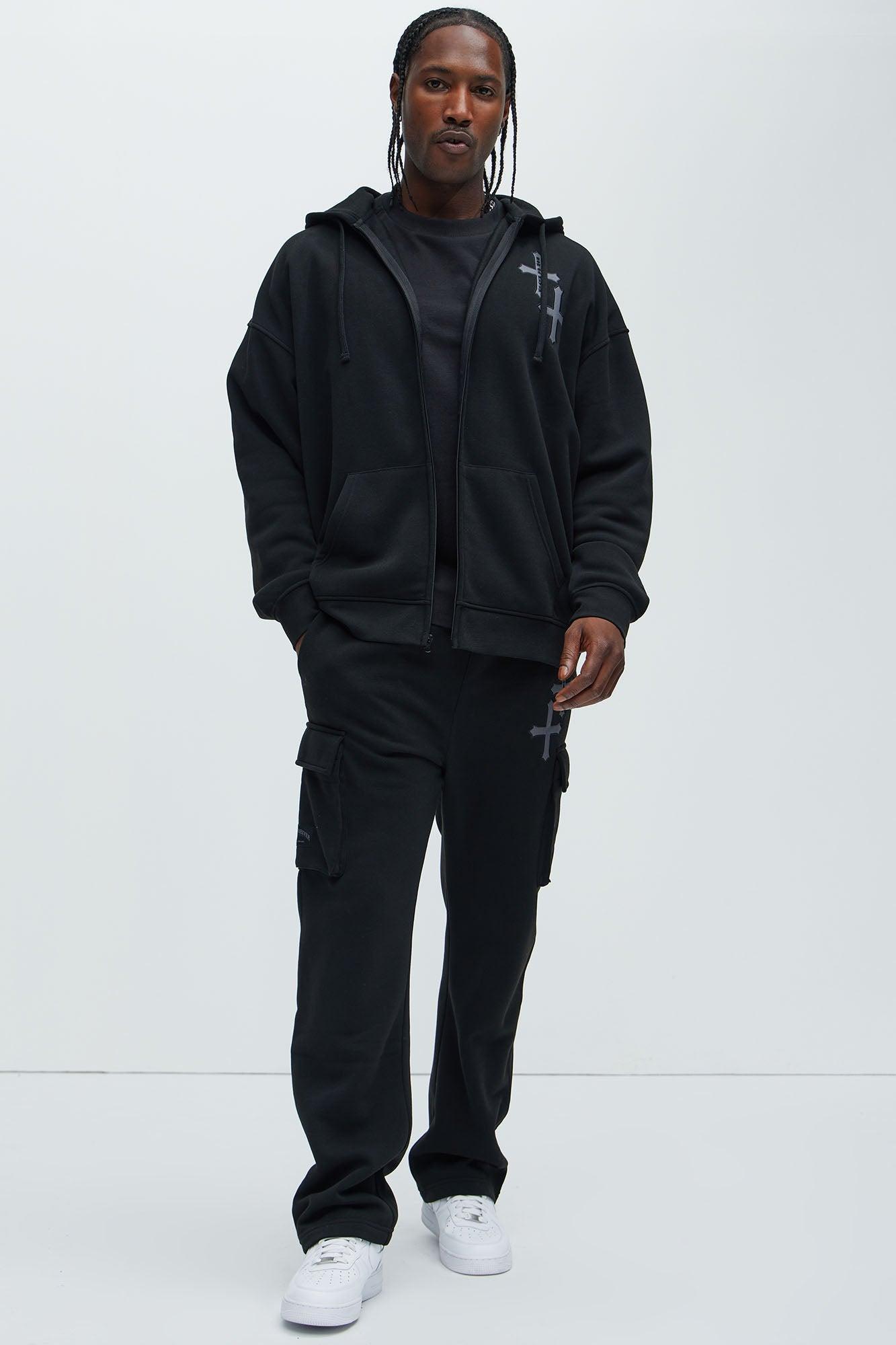 Crosses Zip Up Hoodie - Black Product Image