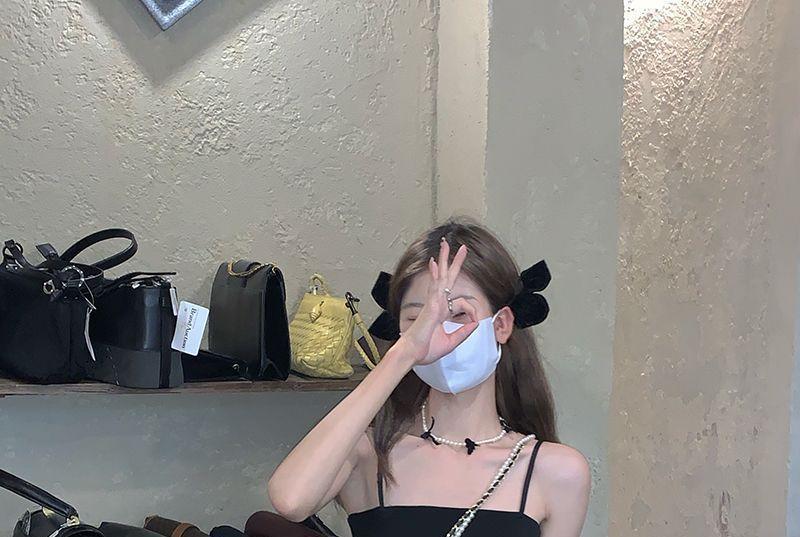 Spaghetti Strap Plain Mini A-line Dress Product Image