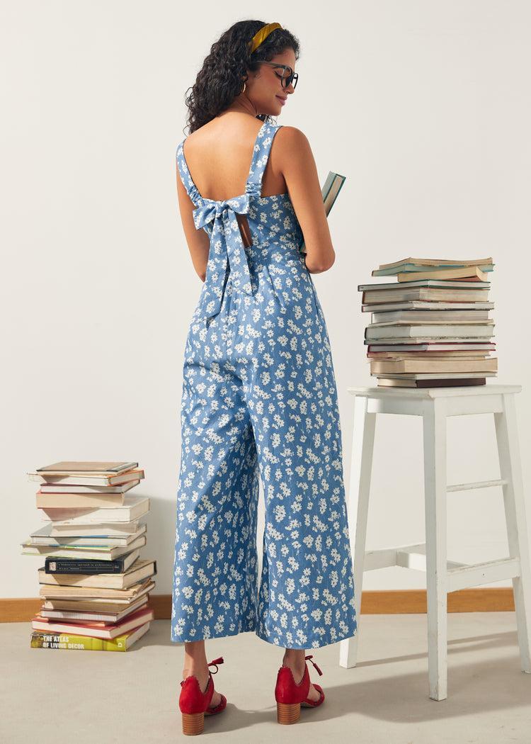 A Playful Bouquet Button-Front Jumpsuit Product Image