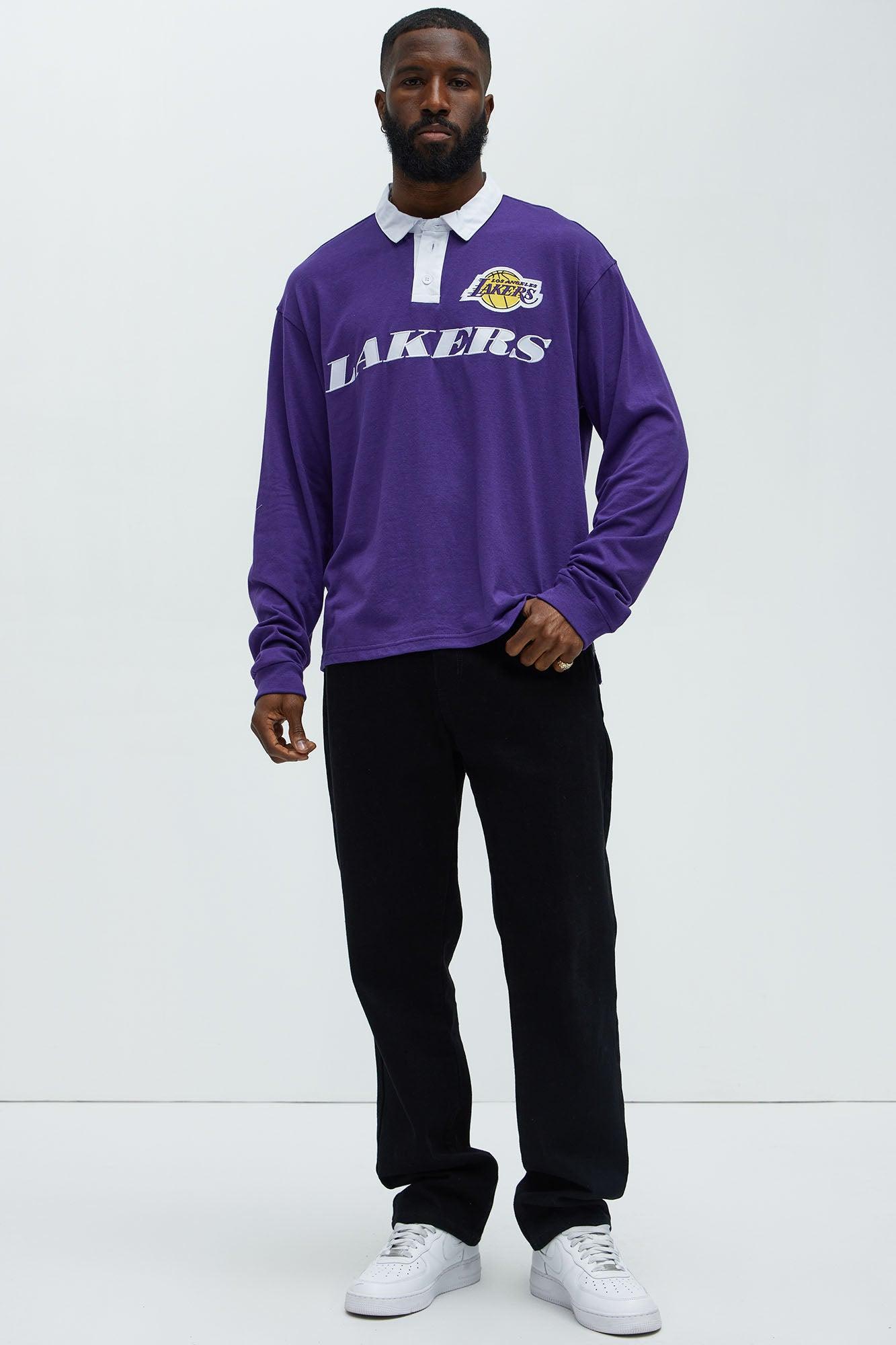 Lakers Flanker Long Sleeve Polo - Purple Product Image