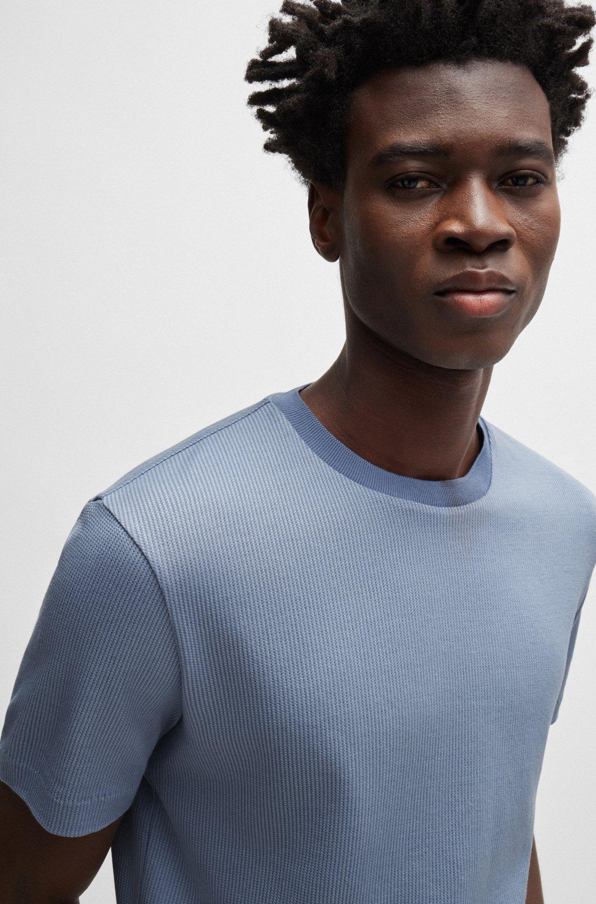 Regular-fit T-shirt in structured cotton Product Image