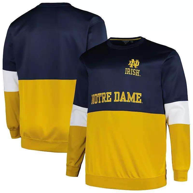 Mens Profile Notre Dame Fighting Irish Big & Tall Fleece Pullover Sweatshirt Blue Product Image