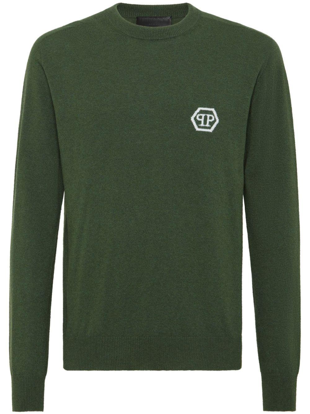 PHILIPP PLEIN Hexagon Sweater In Green Product Image