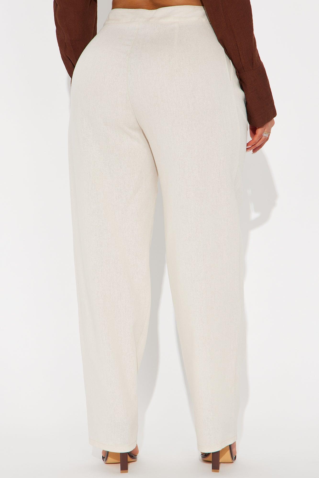 Aliza Wide Leg Linen Trouser - Tan Product Image