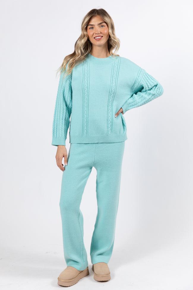 On My List Mint Sweater Lounge Pants FINAL SALE Product Image