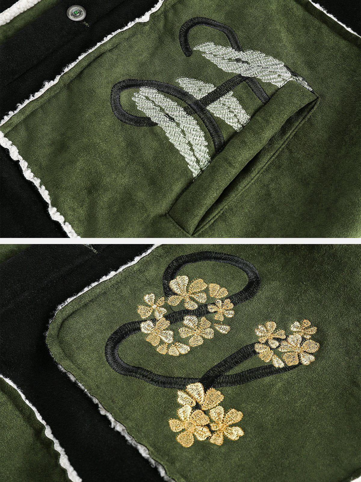 Aelfric Eden Color Block Embroidery Floral Coat Product Image
