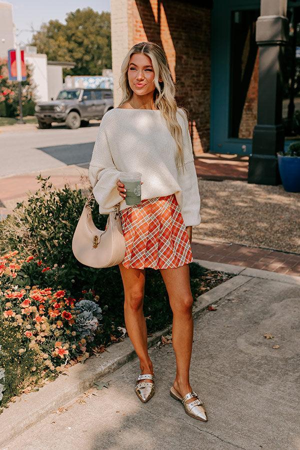 Stay Flirty Plaid Skort Product Image