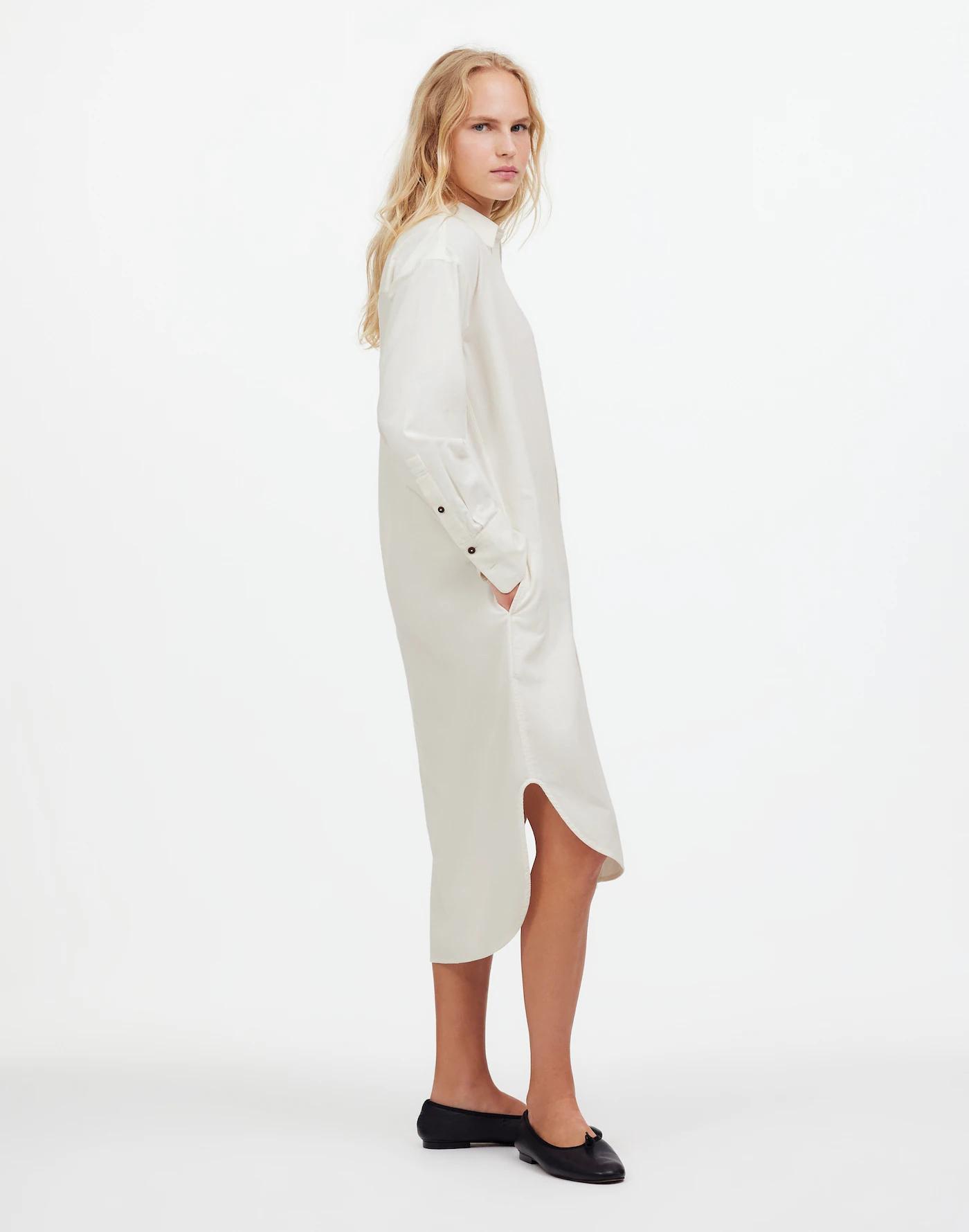 Corduroy Long-Sleeve Midi Shirtdress Product Image