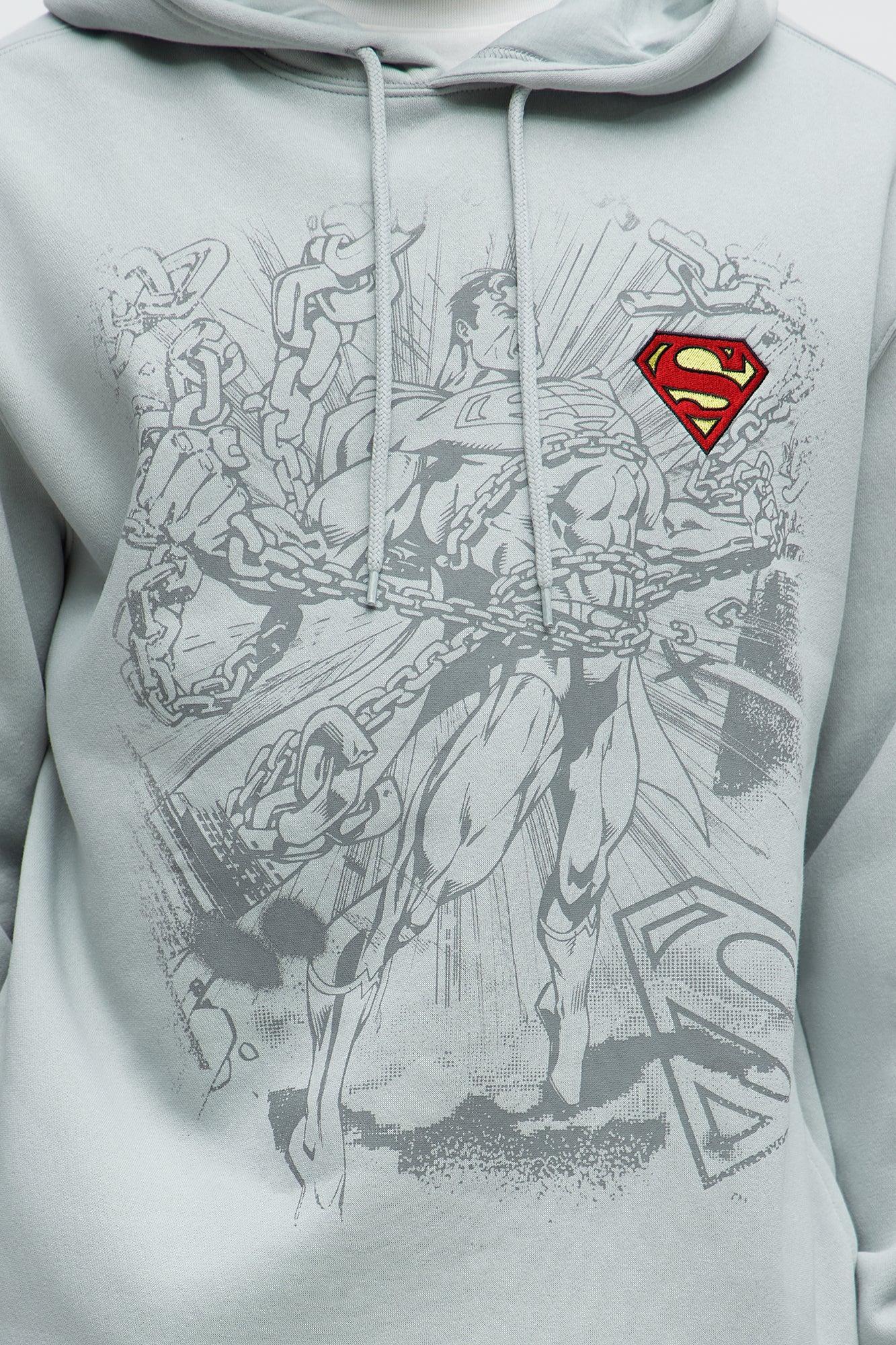 Superman Man Of Steel Hoodie - Grey Product Image