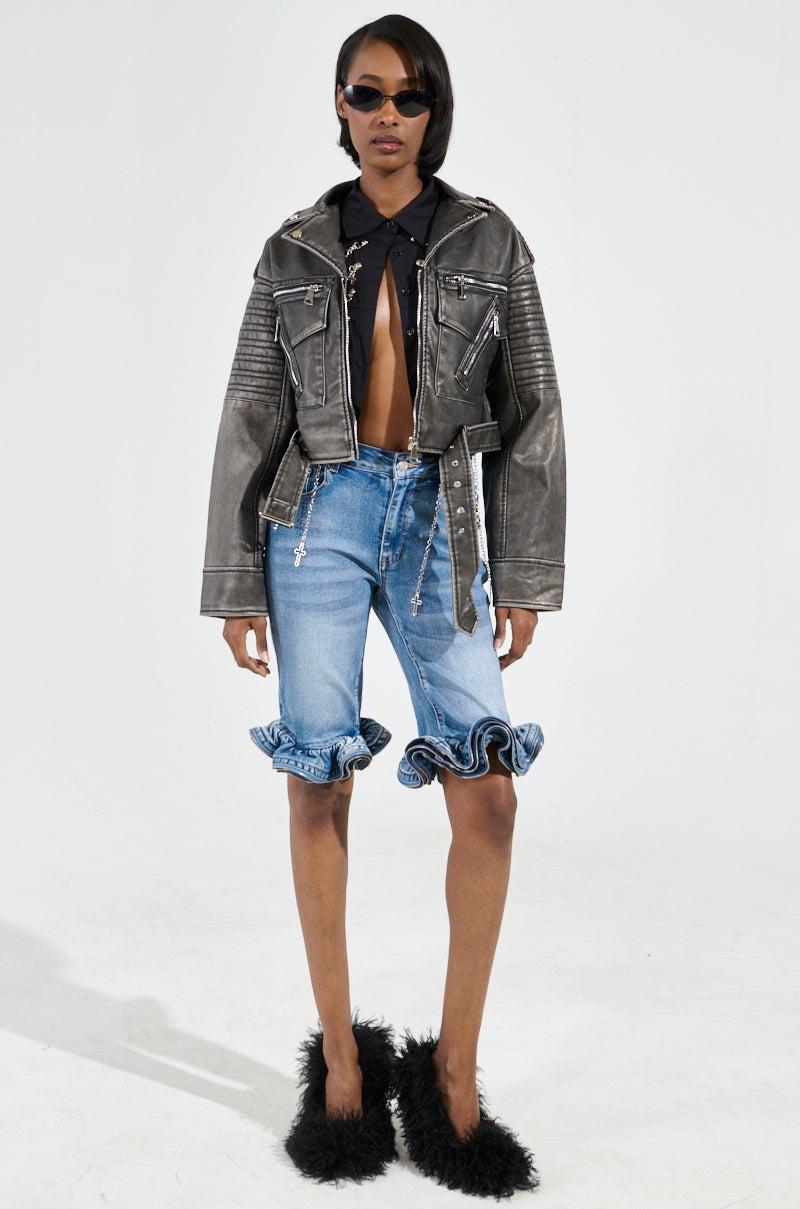 SAY MY NAME DISTRESSED MOTO Product Image