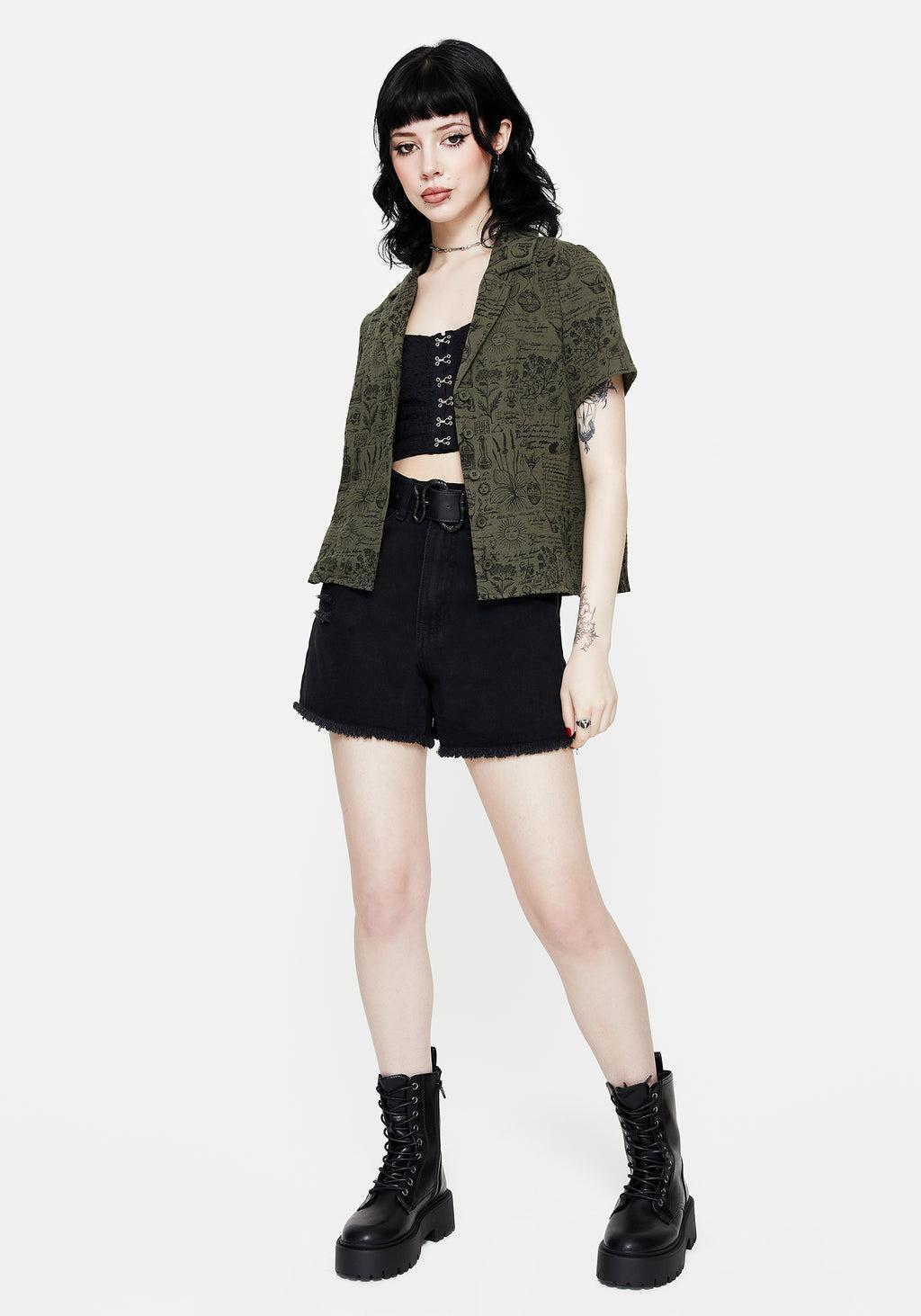 Taddea Cotton Relaxed Button Up Blouse Product Image