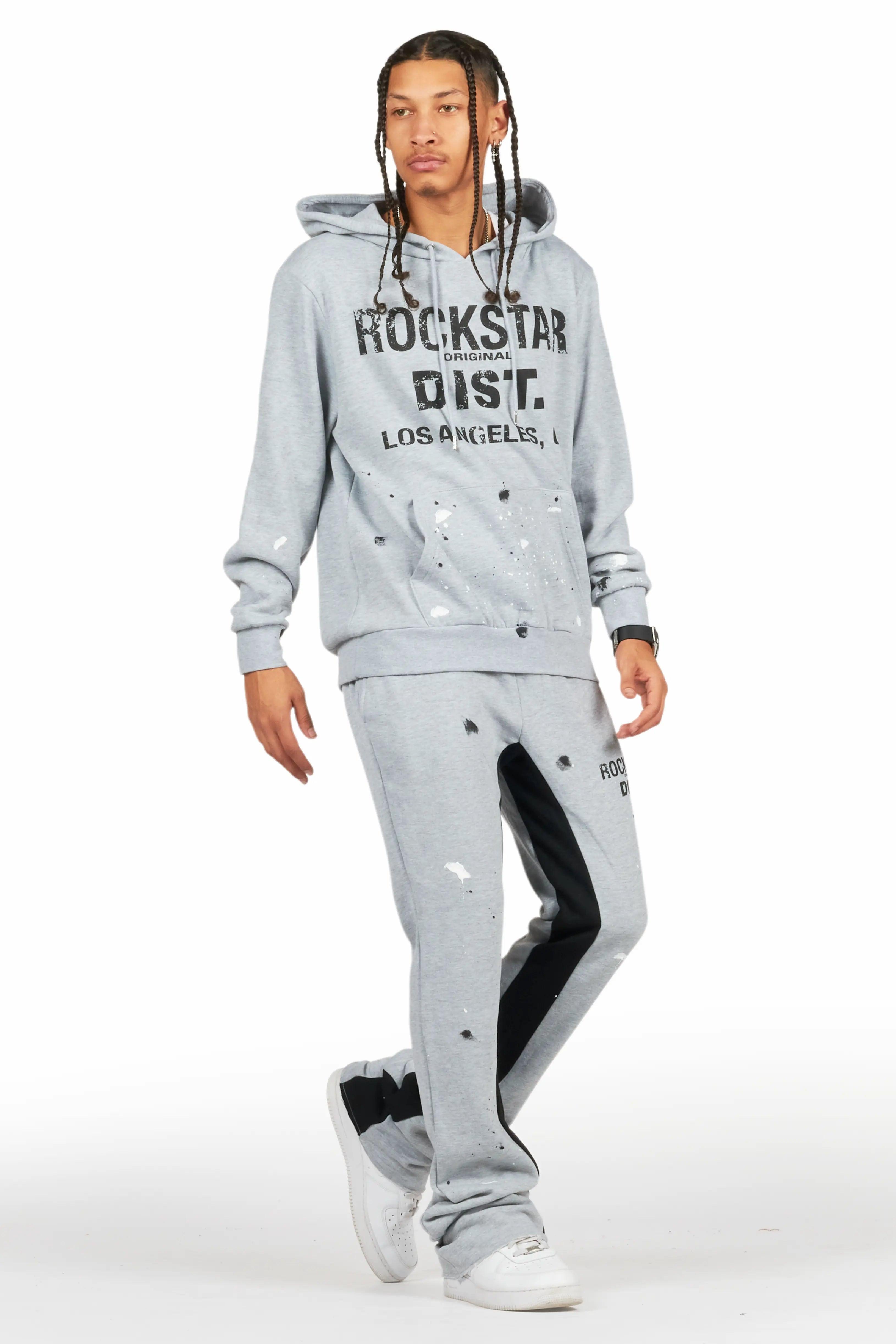 Scottie Heather Grey Hoodie/Baggy Track Pant Set Male Product Image