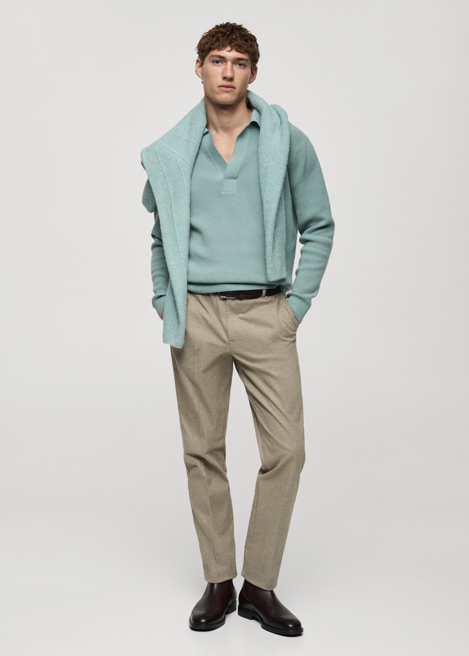 Regular-fit flannel pants - Men | MANGO USA Product Image