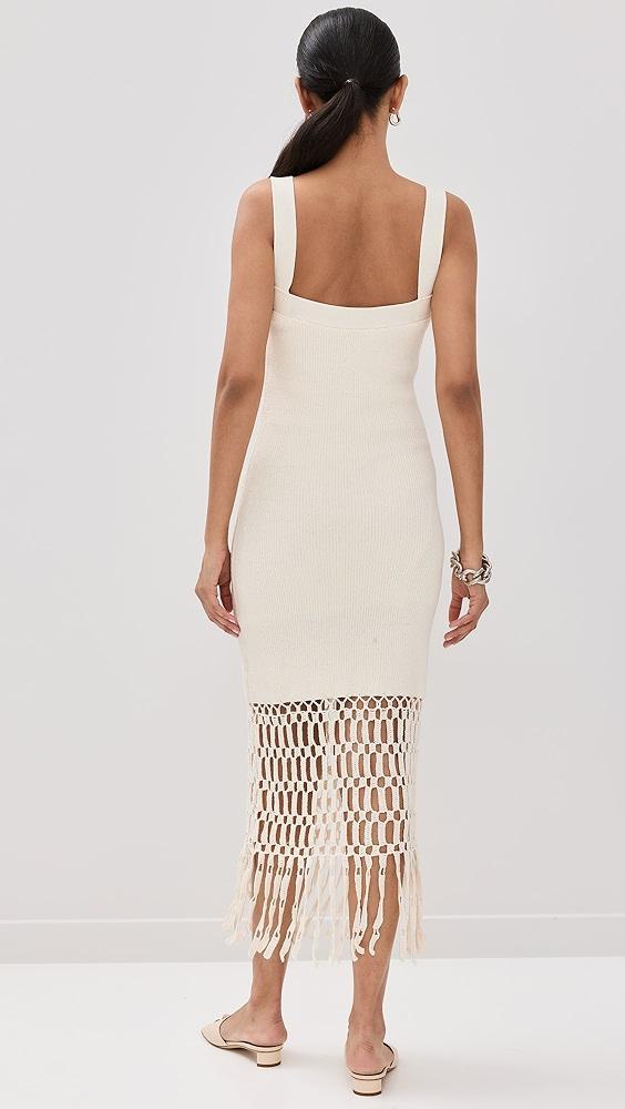 AMUR Archie Fringe Crochet Midi Dress | Shopbop Product Image