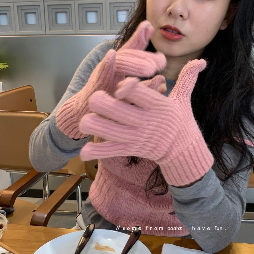 Plain Touchscreen  Knit Gloves Product Image